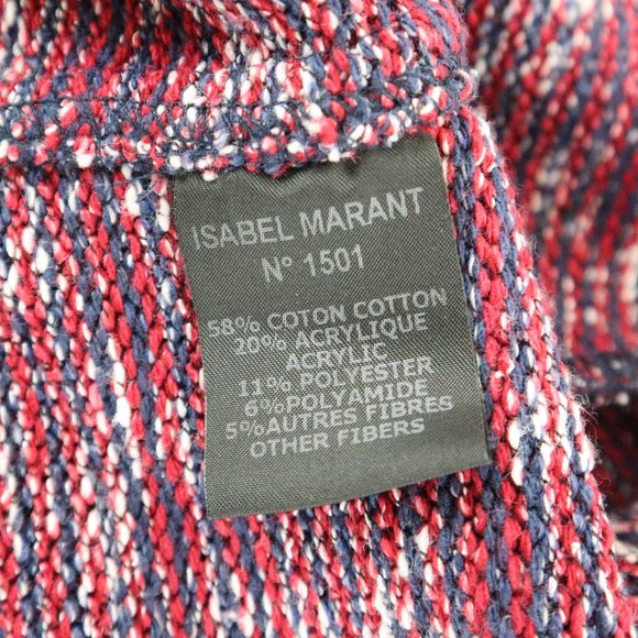 Isabel Marant Étoile Ariana Burgundy Tweed Boucle Jacket - Picture 8 of 8